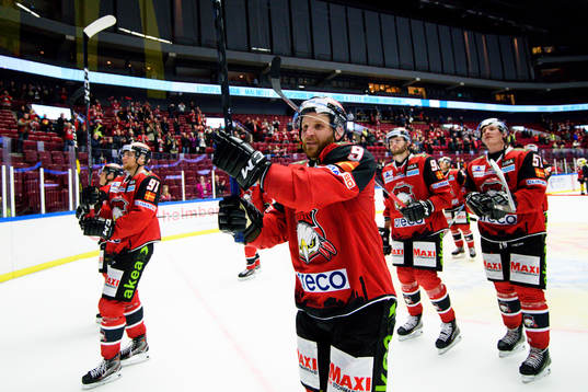 Malmö Redhawks Frederik Storm, Max Görtz och Emil