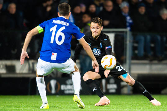 Joachim Thomassen of Sarpsborg 08 and Andreas Vindheim of