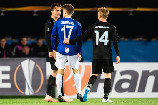Andreas Vindheim of Malmö FF and Kristoffer Zachariassen