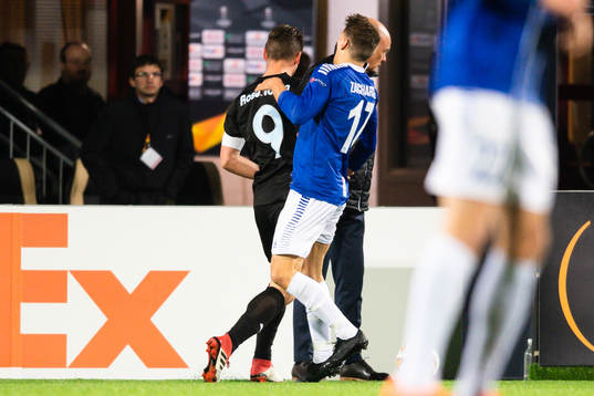 Markus Rosenberg of Malmö FF tackles Kristoffer