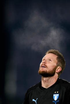 Lasse Nielsen of Malmö FF looks dejected