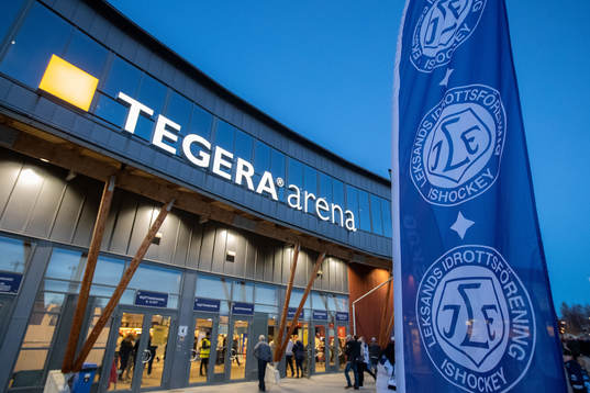 Tegera Arena innan ishockeymatchen i Hockeyallsvenskan