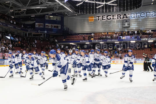 Leksands spelarna jublar