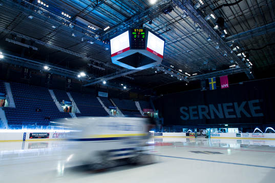 Interiör av Hovet innan ishockeymatchen i