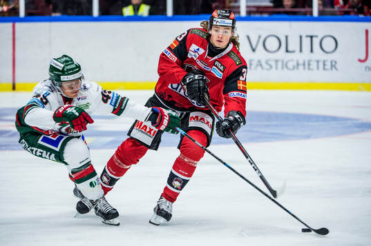 Frölundas Rhett Rakshani mot Malmö Redhawks Malte Setkov