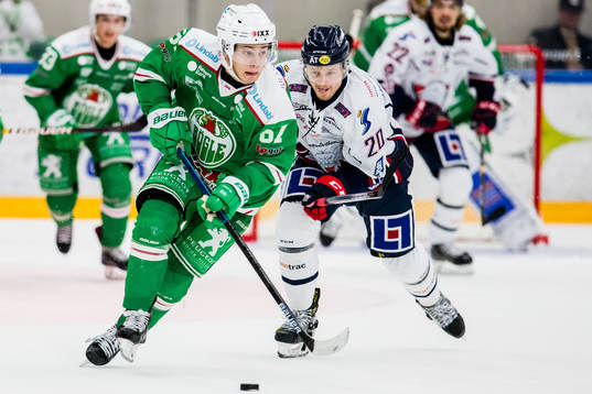 Rögles Leon Bristedt  och Linköpings Nick Sörensen