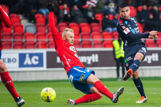 Helsingborgs Jonathan Larsson och Östers Christian
