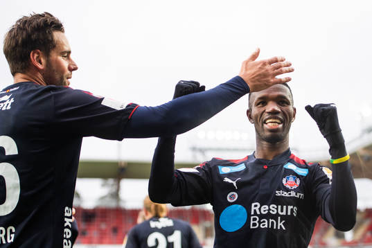 Helsingborgs Mohammed Abubakari jublar