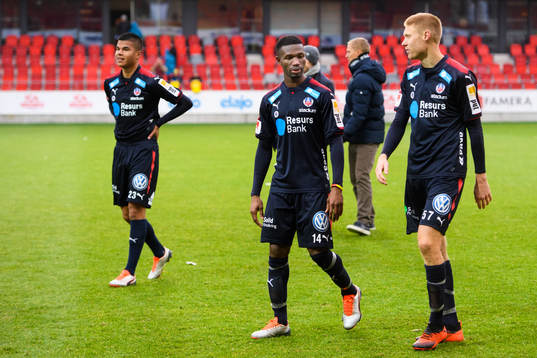 Helsingborgs Jonathan Larsson, Mohammed Abubakari och