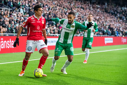 Kalmars Romário Pereira Sipião och Hammarbys Junes Barny