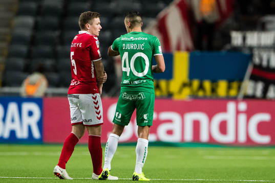 Kalmars Victor Agardius och Hammarbys Nikola Djurdjic
