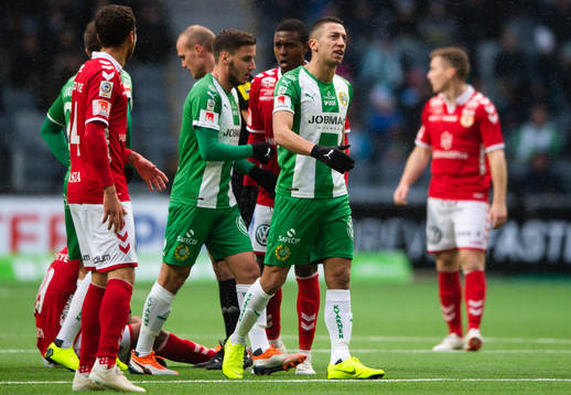 Hammarbys Nikola Djurdjic reagerar