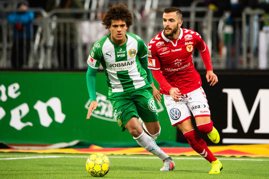 Hammarbys Neto Borges och Kalmars Filip Sachpekidis