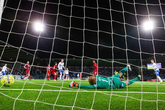 Norrköpings Alexander Fransson gör 1-1-målet på