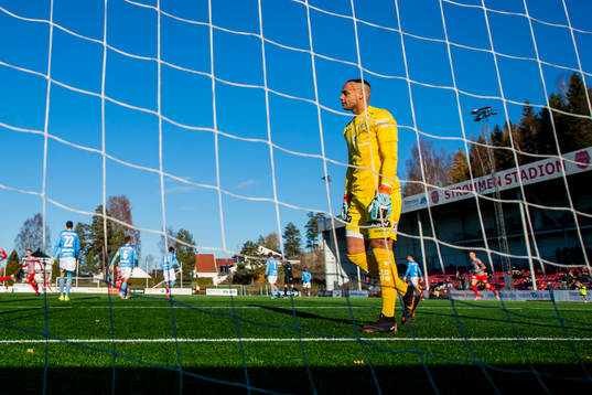 Goalkeeper Nicklas Frenderup of Sandnes Ulf looks dejected