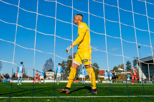 Goalkeeper Nicklas Frenderup of Sandnes Ulf looks dejected