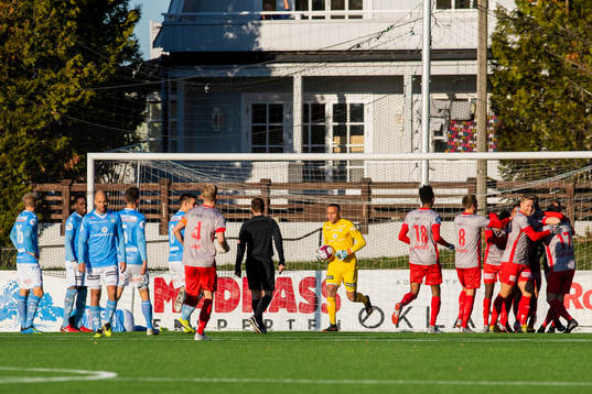 Goalkeeper Nicklas Frenderup of Sandnes Ulf  looks dejected