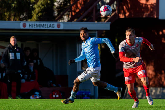 Kachi of Sandnes Ulf and Mathias Blårud of Strømmen