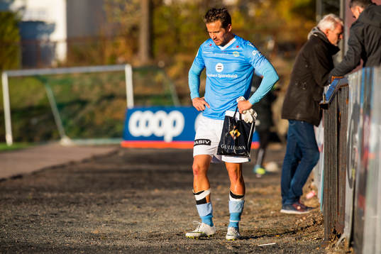 Bjørnar Holmvik of Sandnes Ulf looks dejected