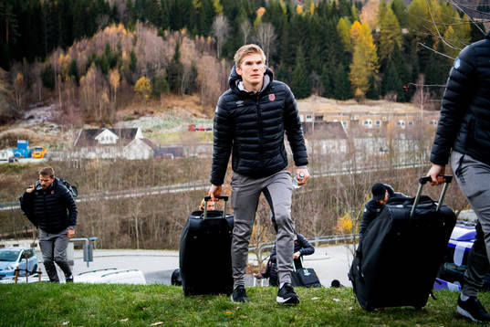 Goalkeeper Andreas Lie of Aalesund arrives