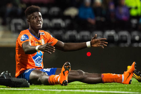 Pape Habib Gueye of Aalesund reacts