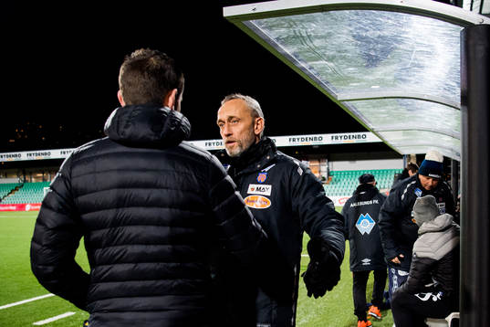 Eirik Bakke, head coach of Sogndal,  and Lars Bohinen, head