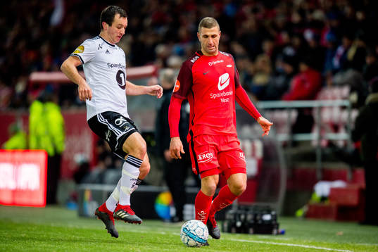 Even Hovland of Rosenborg and Azar Karadas of Brann