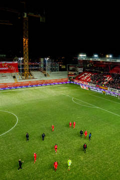 Players of Brann leave the pitch