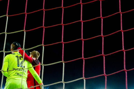 Goalkeeper Markus Pettersen and Ruben Yttergård Jenssen of
