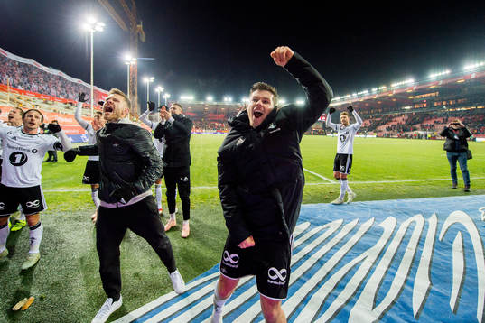 Pål André Helland of Rosenborg celebrates