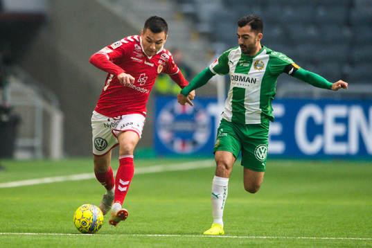 Kalmars Johan Stenmark och Hammarbys Jiloan Hamad