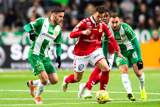 Hammarbys Jeppe Andersen och Kalmars Herman Hallberg