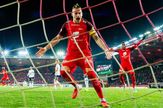 Vito Wormgoor of Brann celebrates