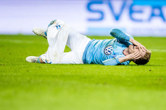Malmö FFs Anders Christiansen har ont