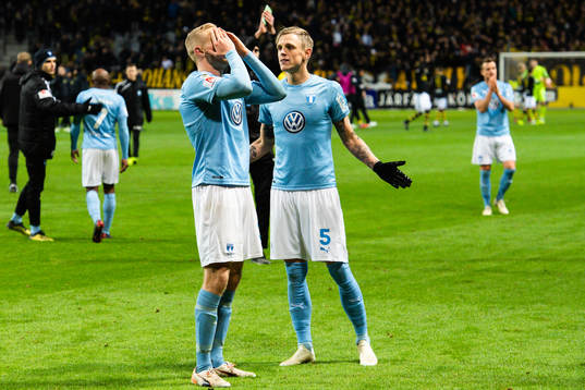 Malmö FFs Franz Brorsson och Sören Rieks deppar