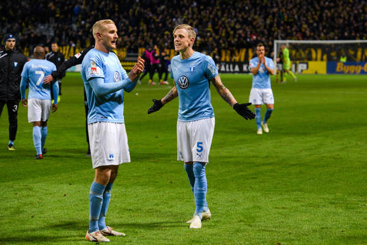 Malmö FFs Franz Brorsson och Sören Rieks deppar