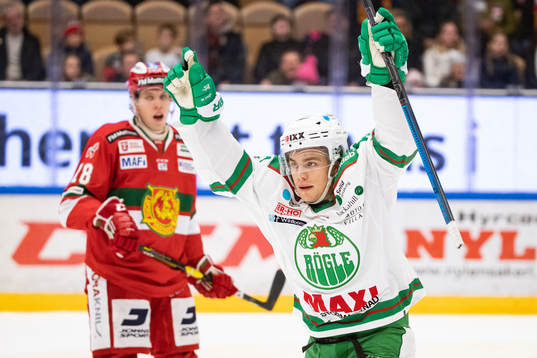 Rögles Leon Bristedt jublar
