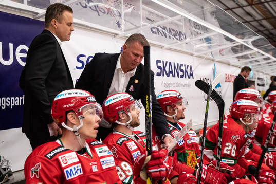 Moras tränare Mats Lusth och assisterande tränare Barry
