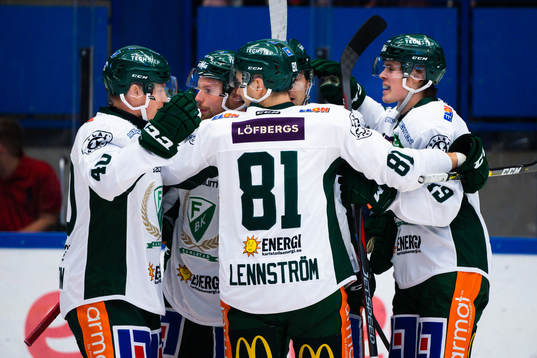 Färjestads spelare jublar