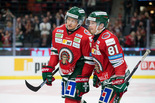 Frölundas Rhett Rakhshani och Ryan Lasch