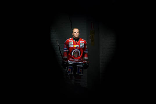 Frölundas Ryan Lasch innan ishockeymatchen i SHL mellan