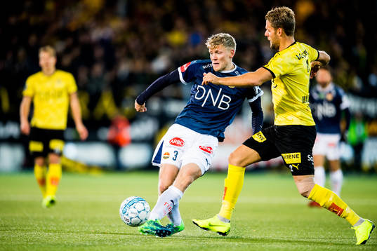 Jonathan Parr of Strømsgodset and Mats Haakenstad of