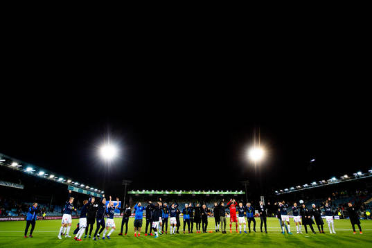 The players of Strømsgodset celebrate