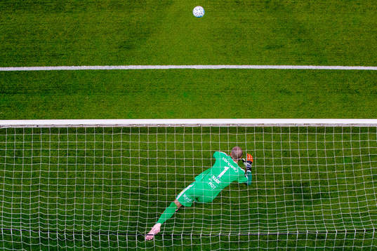 Goalkeeper Marko Maric of Lillestrøm lets in the 2-0 goal