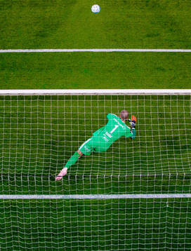 Goalkeeper Marko Maric of Lillestrøm lets in the 2-0 goal