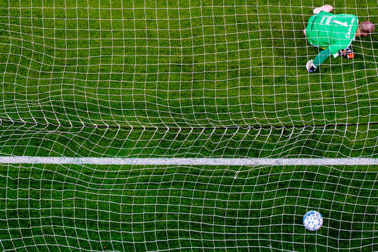 Goalkeeper Marko Maric of Lillestrøm lets in the 2-0 goal