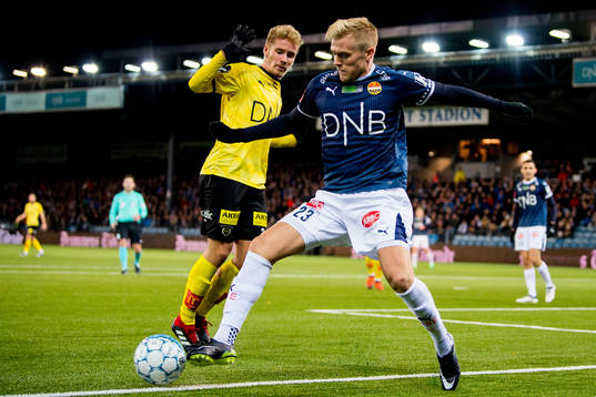 Erik Tobias Sandberg of Lillestrøm and Eirik Ulland