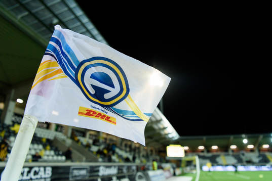 En allsvensk hörnflagga innan fotbollsmatchen Allsvenskan