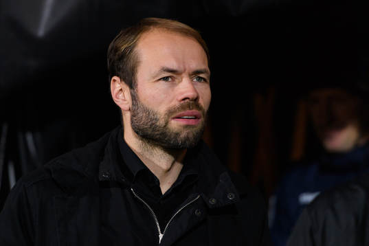 Häckens tränare Andreas Alm innan fotbollsmatchen