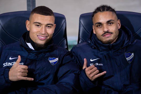 Norrköpings Jordan Larsson (v) och Norrköpings Alexander